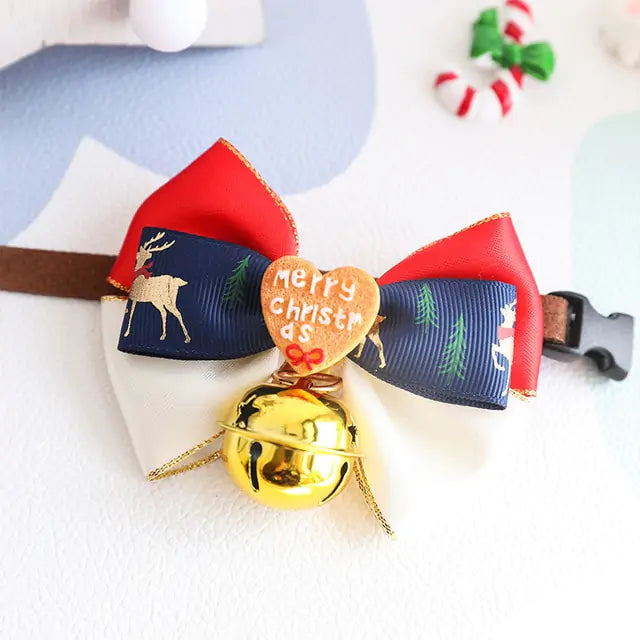 Christmas Pet Collar Bow Tie