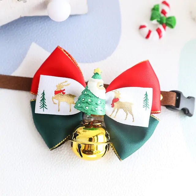 Christmas Pet Collar Bow Tie