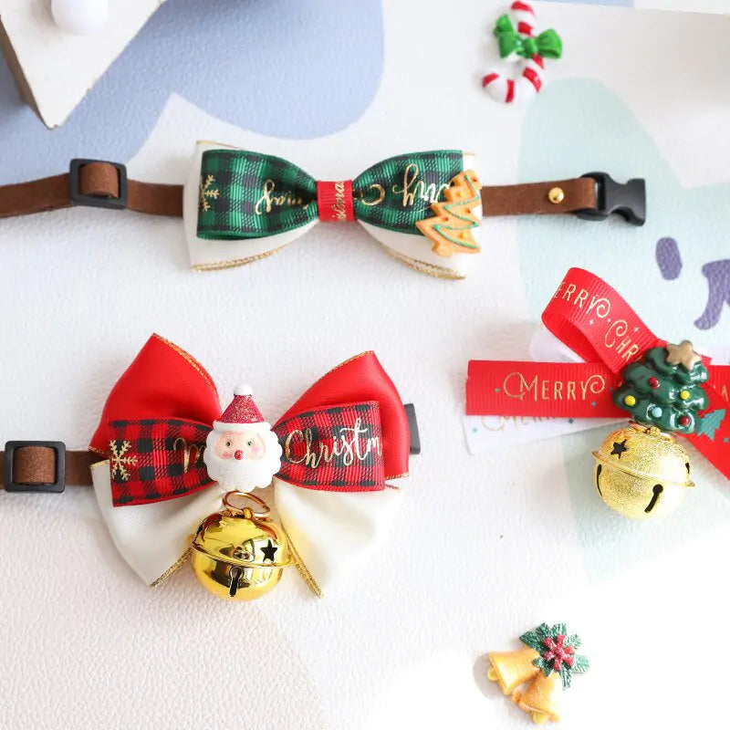 Christmas Pet Collar Bow Tie