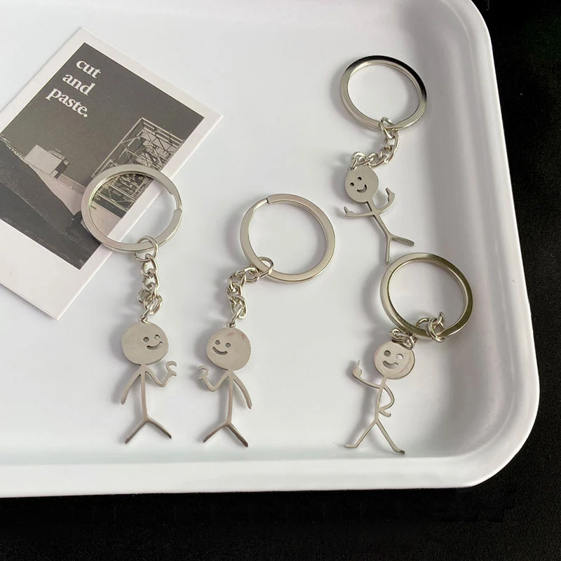 1 pieza llavero divertido de pareja con gesto de corazón y dedo medio, diseño original y creativo, estilo cute y gracioso, colgante para bolso de estudiante