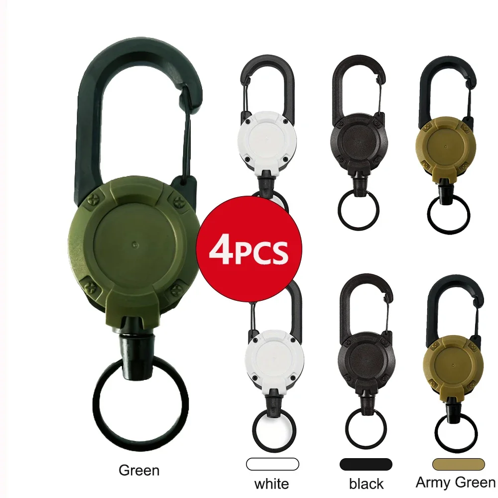Porta Llaves Retráctil con Mosquetón y Clip de Acero Reforzado para Cinturón o Mochila
