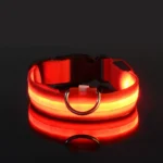 Nylon LED Night Safety Flashing Glow In The Dark Dog Leash Dogs Luminous Fluorescent Pet Dog Collar - imagen 9
