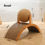 Rascador de Madera y Sisal para Gatos con Pelota Interactiva - imagen 8