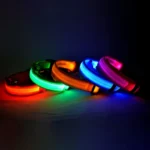 Nylon LED Night Safety Flashing Glow In The Dark Dog Leash Dogs Luminous Fluorescent Pet Dog Collar - imagen 6