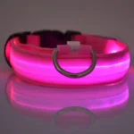 Nylon LED Night Safety Flashing Glow In The Dark Dog Leash Dogs Luminous Fluorescent Pet Dog Collar - imagen 4