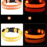 Nylon LED Night Safety Flashing Glow In The Dark Dog Leash Dogs Luminous Fluorescent Pet Dog Collar - imagen 23