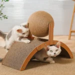 Rascador de Madera y Sisal para Gatos con Pelota Interactiva - imagen 2