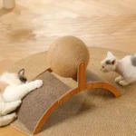 Rascador de Madera y Sisal para Gatos con Pelota Interactiva - imagen 6