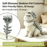 Disfraz de Dinosaurio para Gatos y Perros – Traje Suave con Diseño de Esqueleto - imagen 8