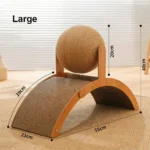 Rascador de Madera y Sisal para Gatos con Pelota Interactiva - imagen 7